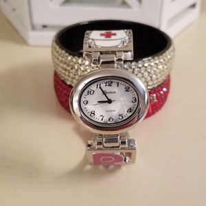 NEW Silver Nursing Bangle Watch